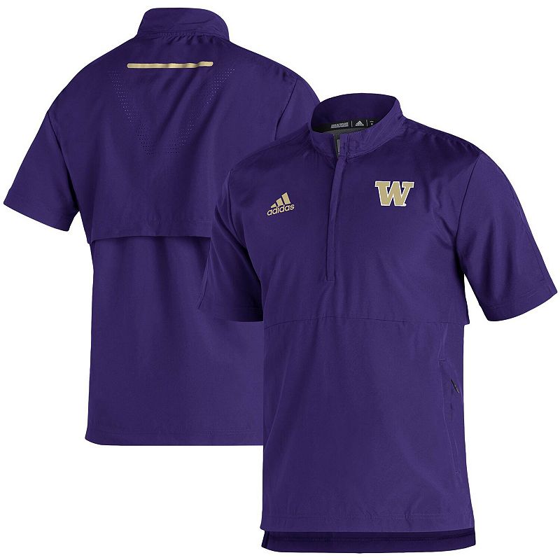Mens adidas Purple Washington Huskies 2021 Sideline AEROREADY Short Sleeve