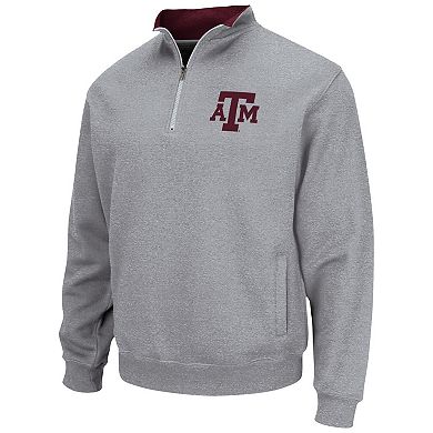 Men's Colosseum Heathered Gray Texas A&M Aggies Tortugas Team Logo Quarter-Zip Jacket