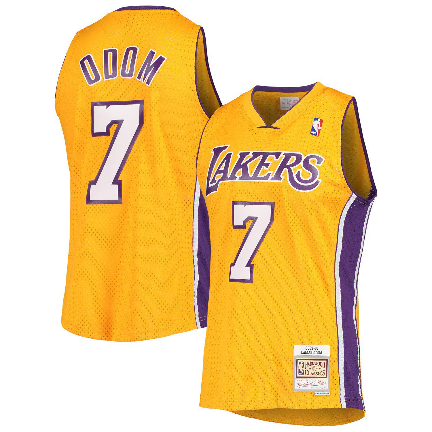 Lids Magic Johnson Los Angeles Lakers Mitchell & Ness Hardwood Classics  1984-85 Split Swingman Jersey - Purple/Gold