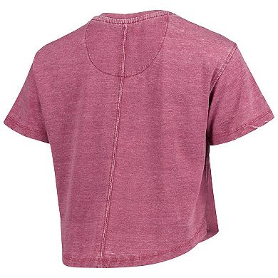 Women's Pressbox Maroon Texas A&M Aggies Edith Vintage Burnout Crop T-Shirt