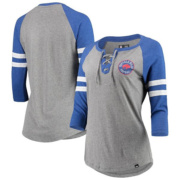 New Era Bills Throwback Raglan Long Sleeve T-Shirt - Men's