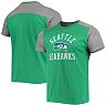 Men's Majestic Threads Green/Heathered Gray Seattle Seahawks Gridiron Classics Field Goal Slub T-Shirt