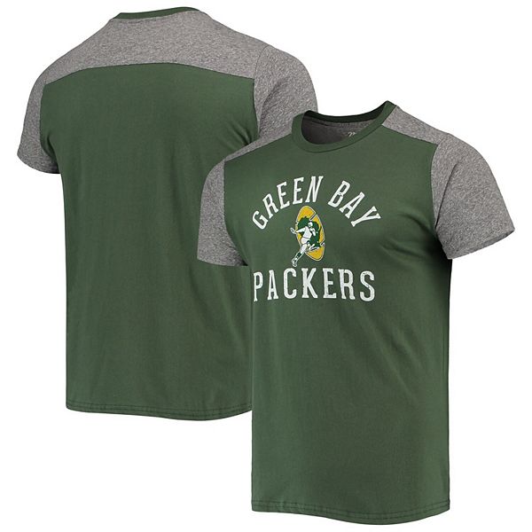 Men's Majestic Threads Green/Heathered Gray Green Bay Packers Gridiron ...
