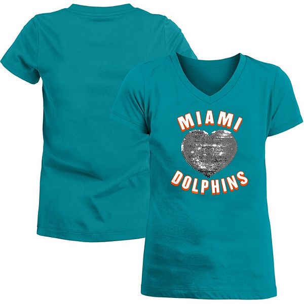 Tyreek Hill Miami Dolphins Youth Aqua Name & Number Logo T-Shirt 