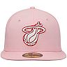 Men's New Era Pink Miami Heat Candy Cane 59FIFTY Fitted Hat