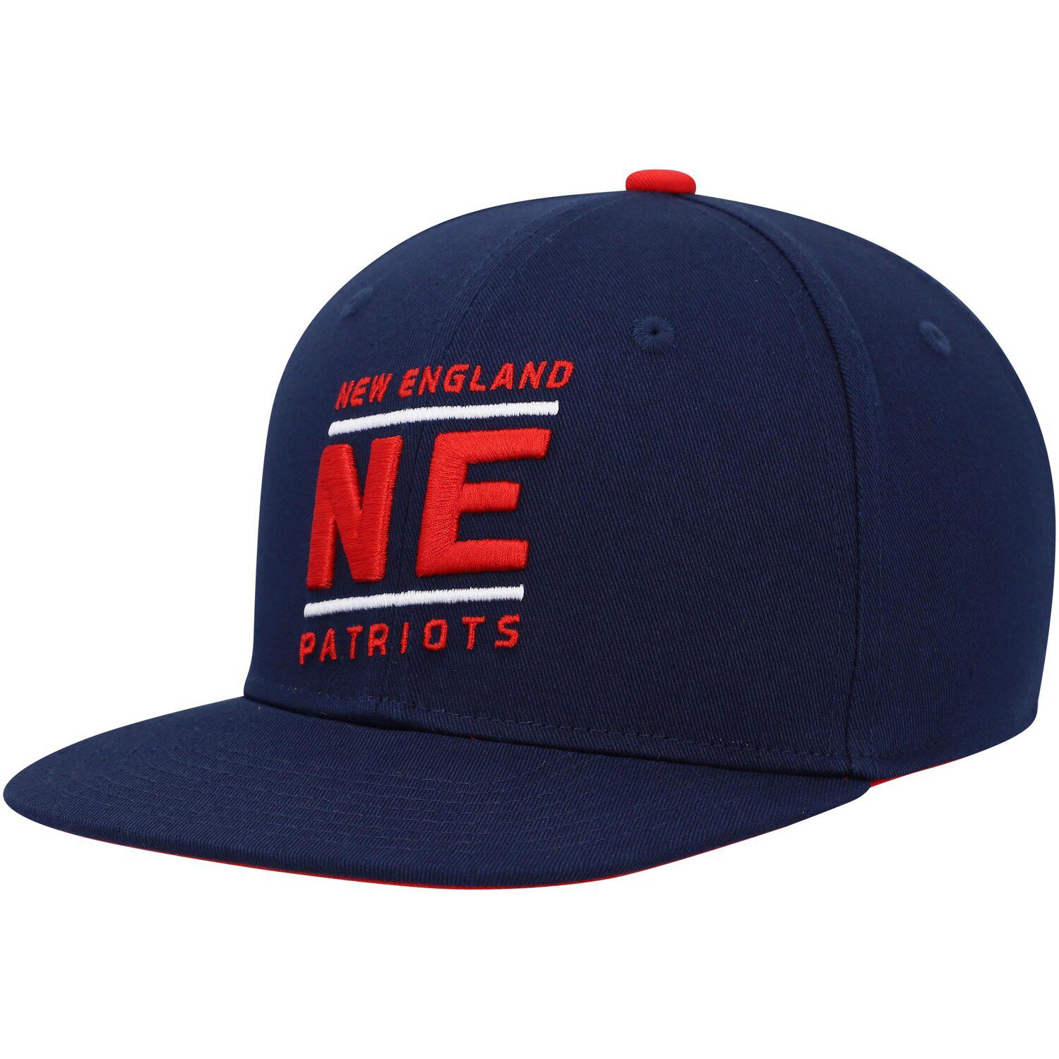 Youth Mitchell & Ness Red/Royal New England Patriots Spiral Snapback Hat