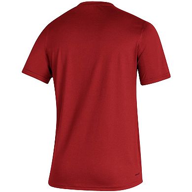 Men's adidas Crimson Indiana Hoosiers Sideline Locker Tag Creator AEROREADY T-Shirt