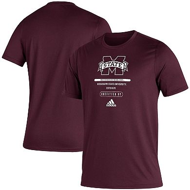 Men's adidas Maroon Mississippi State Bulldogs Sideline Locker Tag Creator AEROREADY T-Shirt