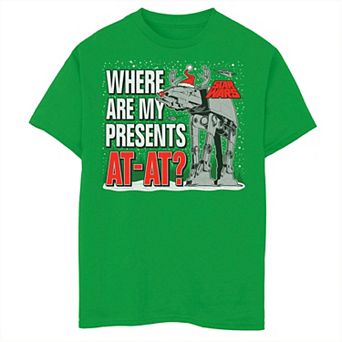 Boys 8-20 Star Wars Christmas Where Are My Presents AT-AT Graphic Tee