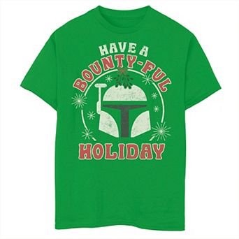 Boys 8-20 Star Wars Christmas Boba Fett Have A Bounty-Ful Holiday Graphic Tee