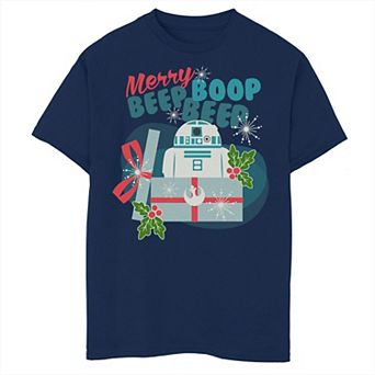 Boys 8-20 Star Wars Christmas R2-D2 Merry Beep Boop Beep Graphic Tee