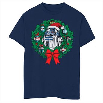 Boys 8-20 Star Wars Christmas R2-D2 Wreath Graphic Tee