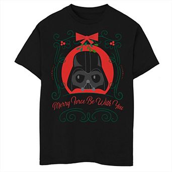 Boys 8-20 Star Wars Darth Vader Merry Force Be With You Graphic Tee