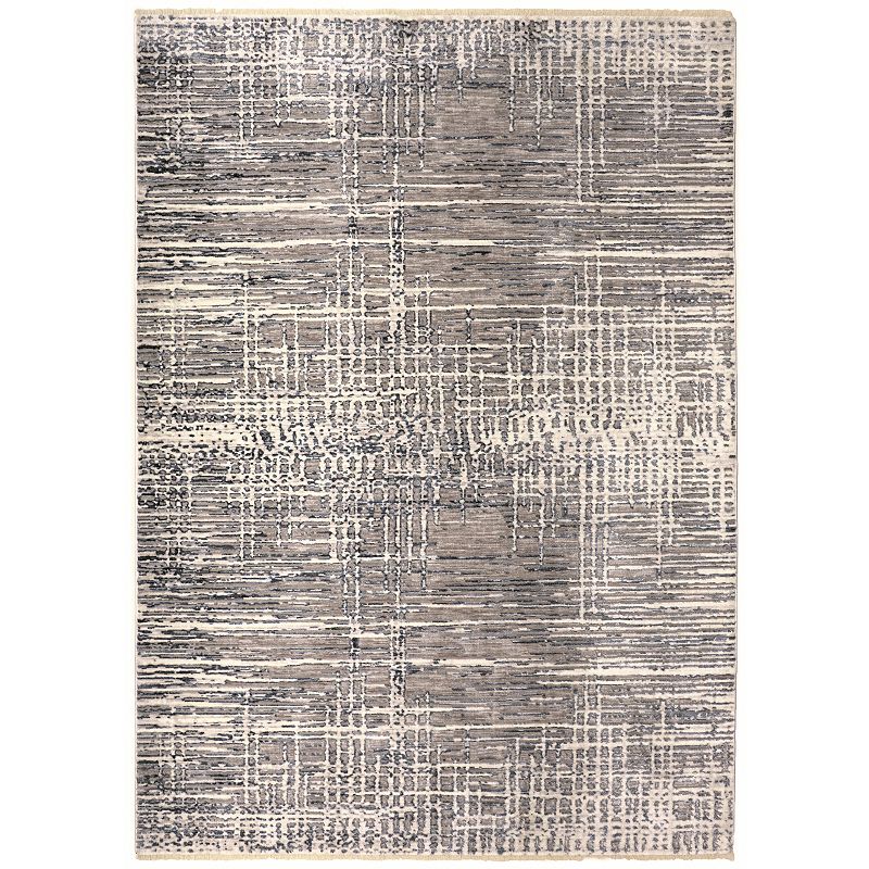 Weave & Wander Dunlap Distressed Abstract Rug, Grey, 5X7 Ft