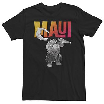 Big & Tall Disney Moana Maui Gradient Text Logo Tee