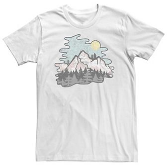 Big & Tall Vintage Style Mountains At Twilight Nature Tee