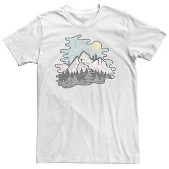 Big & Tall Vintage Style Mountains At Twilight Nature Tee