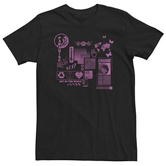 Big & Tall Fifth Sun Clip Art Pink Hue Collage Tee