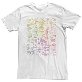 Big & Tall Trendy Mycology Study Of Mushrooms Collage Tee