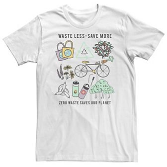 Big & Tall Earth Day "Waste Less Save More" Tee