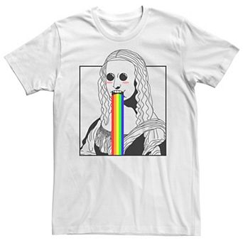 Big & Tall Fifth Sun Mona Lisa Rainbow Puke Tee