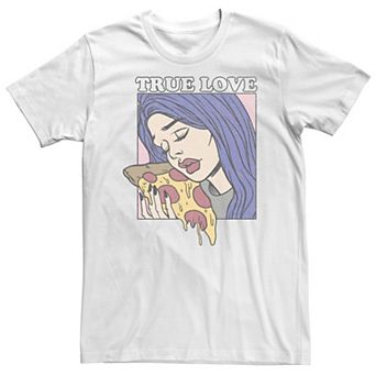 Big & Tall True Love Holding Pizza Portrait Tee