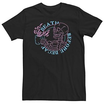 Big & Tall Trendy "Death Before Decaf" Tee