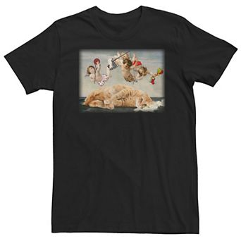 Big & Tall Trendy Cherubs And Kitten Artsy Tee