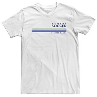 Big & Tall Women's Soccer Summer Games Stripes Tee