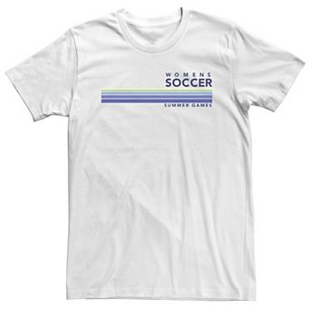 Big & Tall Women's Soccer Summer Games Stripes Tee