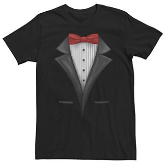 Big & Tall Red Bow Tie Classic Tux Funny Costume Tee