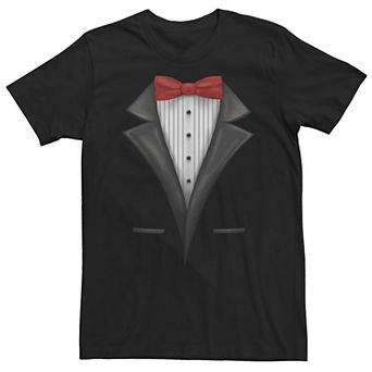 Big & Tall Red Bow Tie Classic Tux Funny Costume Tee