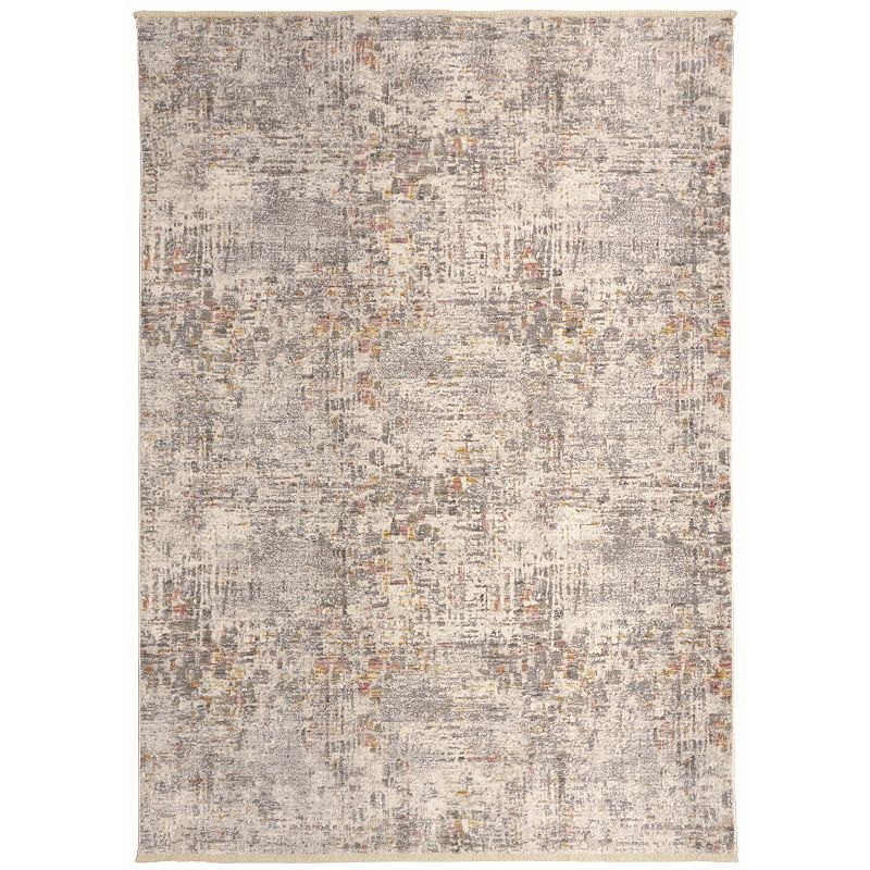 Weave & Wander Dunlap Distressed Abstract Rug, Grey, 5X7 Ft