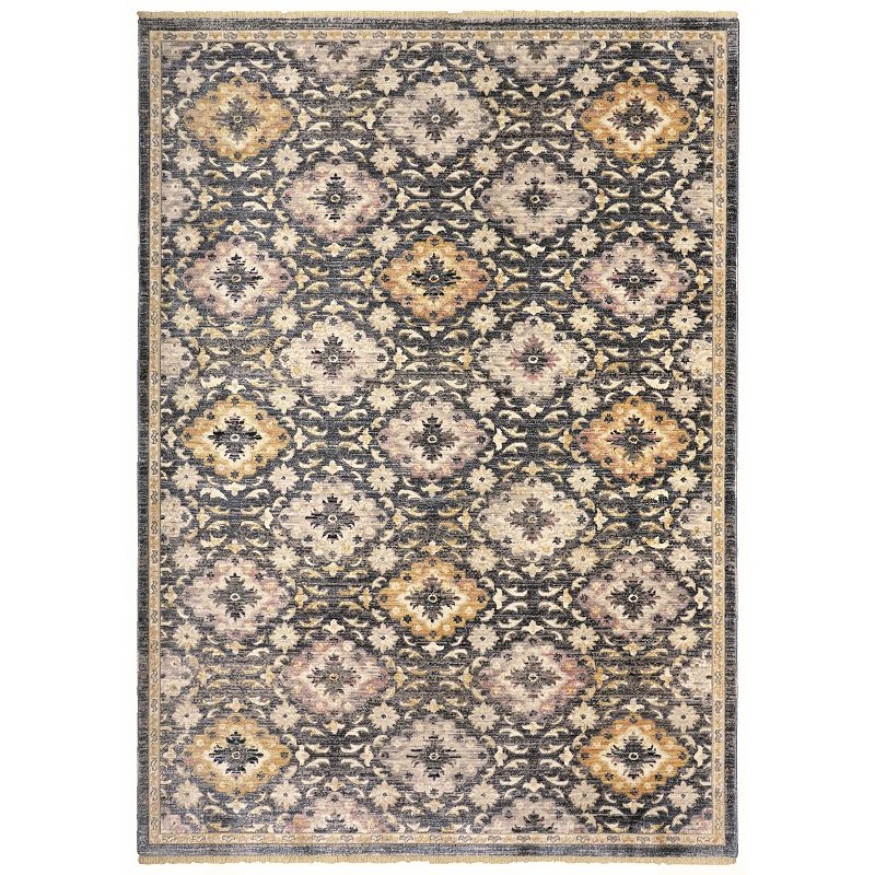 Weave & Wander Dunlap Contemporary Suzani Rug, Blue, 7.5X10 Ft