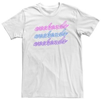 Big & Tall Weekends Neon Word Stack Tee
