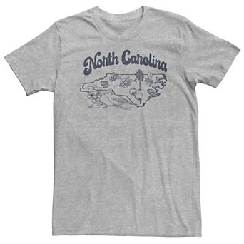 Big & Tall North Carolina Landmarks Map Sketch Tee