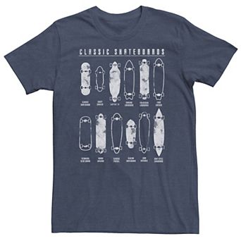 Big & Tall Classic Skateboards Lineup Sketch Tee