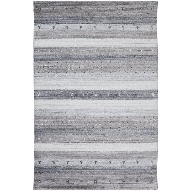 Weave & Wander Yurie Contemporary Gebbah Rug, Grey, 3.5X5.5 Ft