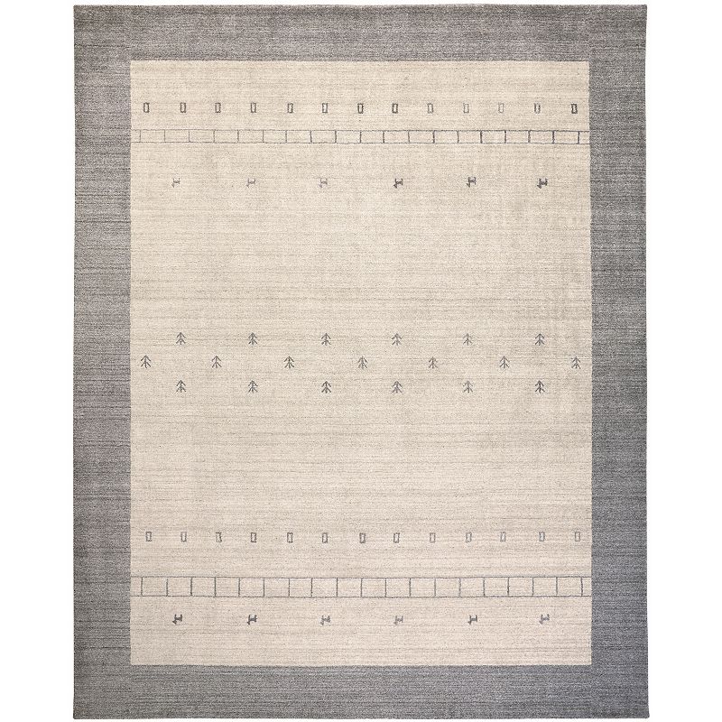 Weave & Wander Yurie Contemporary Gebbah Rug, Beig/Green, 3.5X5.5 Ft