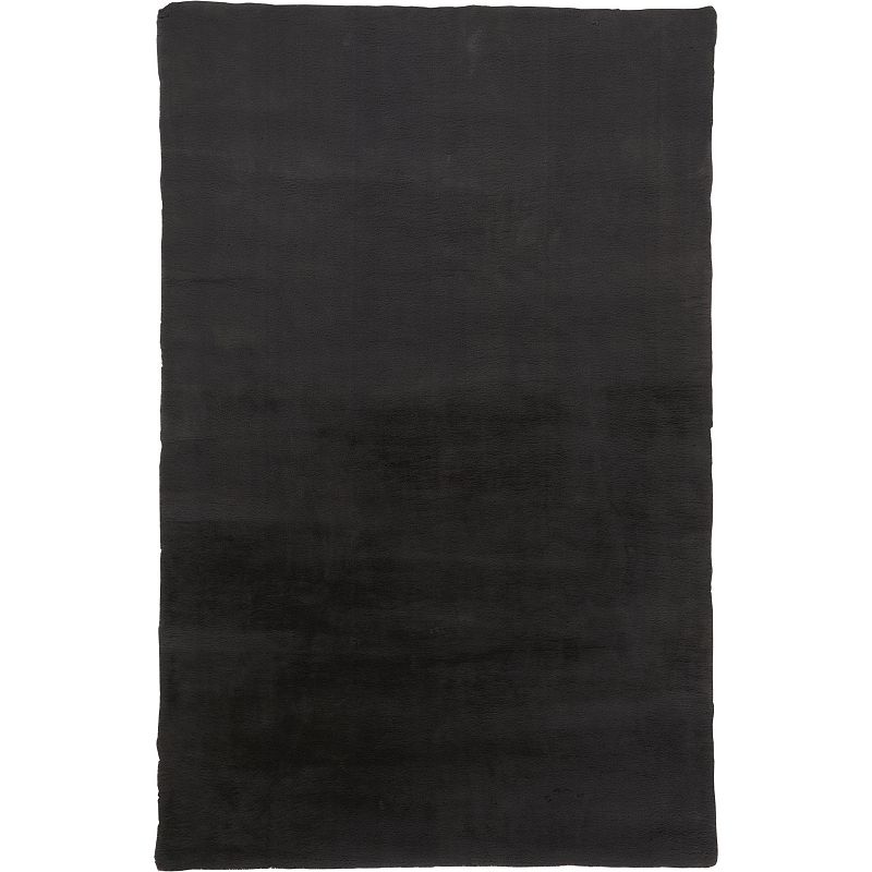 Weave & Wander Len Glamorous Ultra-Solf Shag Rug, Black, 7X10 Ft