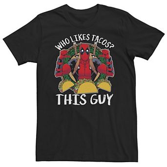 Big & Tall Marvel Deadpool "Who Likes Tacos? This Guy" Thumbs Tee