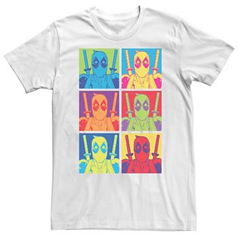 Big & Tall Marvel Deadpool Color Pop Art Box Up Repeat Tee
