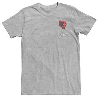 Big & Tall Marvel Deadpool Peekaboo Chibi Faux-Pocket Tee