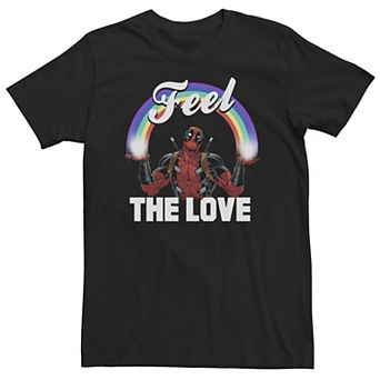 Big & Tall Marvel Deadpool "Feel The Love" Full Rainbow Arch Tee