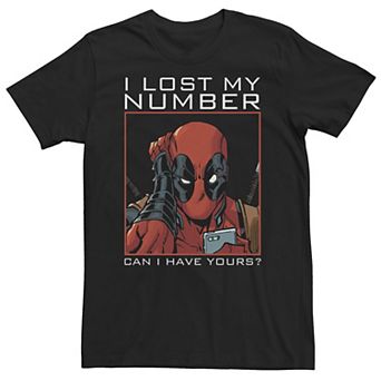 Big & Tall Marvel Deadpool "I Lost My Number Can I Have Yours?" Tee