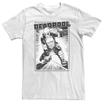 Big & Tall Marvel Black & White Samurai Stance Tee
