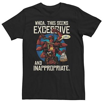 Big & Tall Marvel Deadpool "Excessive And Inappropriate" Arms Tee