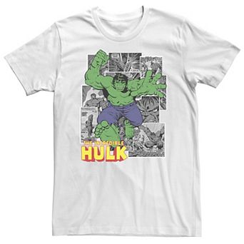 Big & Tall Marvel Avengers The Incredible Hulk Comic Panel Portrait Tee