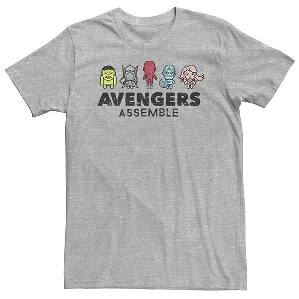 Big & Tall Marvel Avengers Assemble Cartoon Chest Logo Tee
