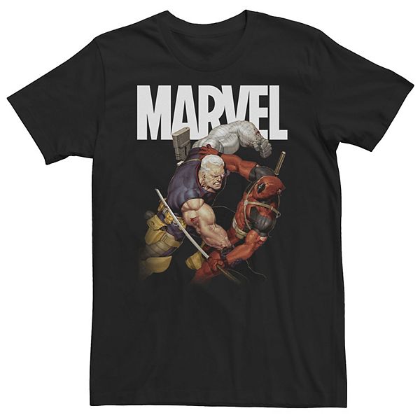 Big & Tall Marvel X-Men Deadpool Fight Action Shot Tee